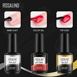 ROSALIND 15ml Gel Polish Set Base & Top Coat Soak Off Nail Art Decorations UV/LED Lamp