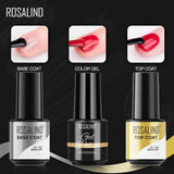 ROSALIND Gel Polish Set Base & Top Coat Soak Off Nail Art Decorations UV/LED Lamp