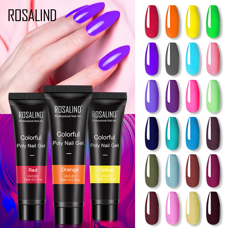 ROSALIND 15ml Poly Nail Gel 24 Hot Sale Fashion Colors Quick Builder Extension