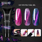 Rosalind Soft Cat Eye Poly Single Nail Gel 15ML 3 Fashion Colors Quick Builder Extension