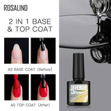 ROSALIND 2 In 1 Base And Top Coat Gel Bright For Nail Art Design LED/UV Lamp