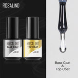 ROSALIND Soak Off Top Coat&Base Coat 2PCS Set Bright For Nail Art Design LED/UV Lamp