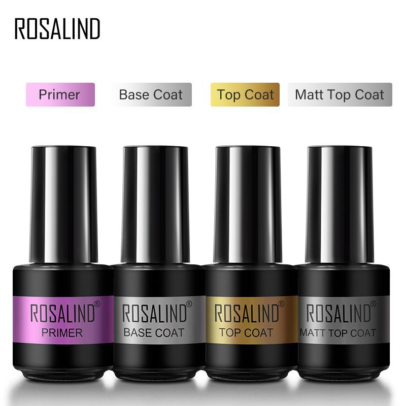 ROSALIND Gel Polish Set Top Coat Sock Off UV/LED Lamp Keep Your Nails Bright And Shiny For A Long Time