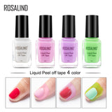 Rosalind Simply Peel Liquid Latex for Nails 6ml Nail Polish Protector for Fingers 4 colors Nail Peel Off Liquid Tape Peel Away Liquid Nail Tape Nail Polish Guard Nail Latex Peel Off