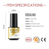 ROSALIND 2Pcs/Set Soak Off Gel Polish Bright For Nail Art Design LED/UV Lamp