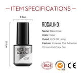 ROSALIND Gel Polish Set Base & Top Coat Soak Off Nail Art Decorations UV/LED Lamp