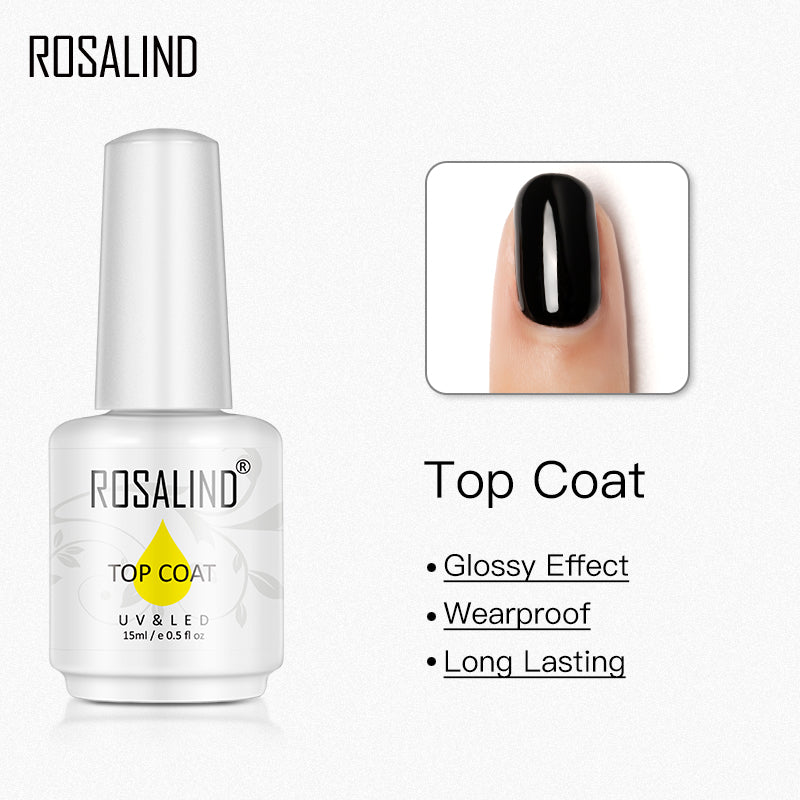 Rosalind Gloss Top Coat Abrigo Mate 15ML Nail Polaco Base Set