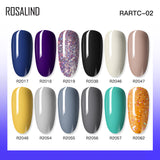 Rosalind Nail Kits Acrylic Starter Set 12 PCS Gel Nail Set with Nail Polish Lamp