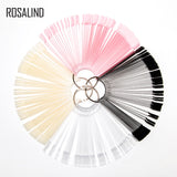 ROSALIND 50pcs/24pcs False Nail Tips Fake Color Card Transparent White Buckle Ring Nail Art Practice Display Tools Manicure Nail Accessories