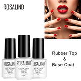 ROSALIND Rubber Top Coat Gel Polish Bright For Nail Art Design LED/UV Lamp