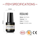 ROSALIND 6PCS/Set Soak Off Gel Polish Bright For Nail Art Design LED/UV Lamp