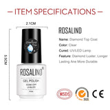 ROSALIND diamond nail gel top coat art design soak off top LED/UV lamp