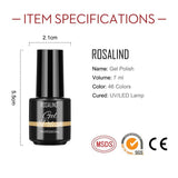 ROSALIND Mini Soak Off 4pcs Set In One Kit Gel Polish Bright For Nail Art Design LED/UV Lamp