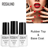 ROSALIND Nail Rubber Base Coat Air Dry Bright For Nail Art Design LED/UV Lamp