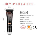 ROSALIND 15ml Poly Nail Gel 11 Hot Sale Fashion Colors Quick Builder Extension