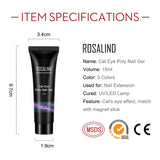 Rosalind Soft Cat Eye Poly Single Nail Gel 15ML 3 Fashion Colors Quick Builder Extension