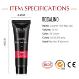 ROSALIND 15ml Poly Nail Gel 24 Hot Sale Fashion Colors Quick Builder Extension