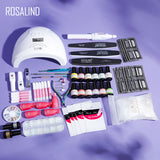 Rosalind Nail Kits Acrylic Starter Set 12 PCS Gel Nail Set with Nail Polish Lamp