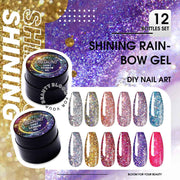 Kit d'ongle arc-en-ciel de 5ml brillant 12pcs / set