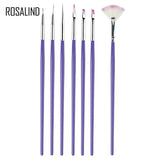 ROSALIND Nail Art Brushes For Gel Polish 7PCS/Set UV Dotting Painting Drawing Pen Nail Tip for Beauty Manicure Nails Accessoires