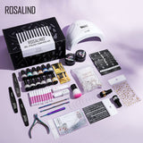 Rosalind Nail Kits Acrylic Starter Set 12 PCS Gel Nail Set with Nail Polish Lamp