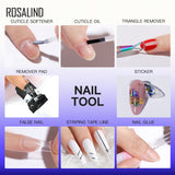 Rosalind Nail Kits Acrylic Starter Set 12 PCS Gel Nail Set with Nail Polish Lamp