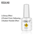 ROSALIND Rubber Top Coat Gel Polish Bright For Nail Art Design LED/UV Lamp