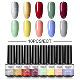 12/10/8PCS Pure Color Nail Gel Polish Set FXA