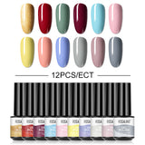 12/10/8PCS Pure Color Nail Gel Polish Set FXA