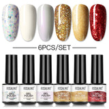 ROSALIND Mini Soak Off Gel Polish 6PCS/Set Bright For Nail Art Design LED/UV Lamp