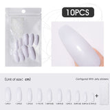 10 Pcs 10 Sizes Long False Nails for Coffin Ballerina Stiletto Nails Art