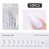 10 Pcs 10 Sizes Long False Nails for Coffin Ballerina Stiletto Nails Art