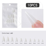 10 Pcs 10 Dimensioni Lunghe False Unghie per Coffin Ballerina Stiletto Nails Art