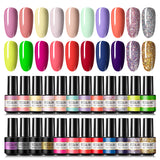 ROSALIND 24PCS Set Mini Soak Off Gel Polish Bright For Nail Art Design LED/UV Lamp RAR