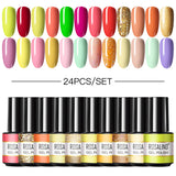 ROSALIND 24PCS Set Mini Soak Off Gel Polish Bright For Nail Art Design LED/UV Lamp RAR