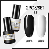 ROSALIND 2PCS/Set 5ml Soak Off Gel Polish Bright For Nail Art Design LED/UV Lamp