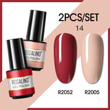 ROSALIND 2PCS/Set 5ml Soak Off Gel Polish Bright For Nail Art Design LED/UV Lamp