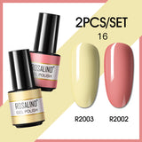 ROSALIND 2PCS/Set 5ml Soak Off Gel Polish Bright For Nail Art Design LED/UV Lamp