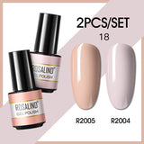 ROSALIND 2PCS/Set 5ml Soak Off Gel Polish Bright For Nail Art Design LED/UV Lamp