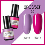 ROSALIND 2PCS/Set 5ml Soak Off Gel Polish Bright For Nail Art Design LED/UV Lamp