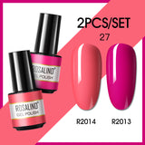 ROSALIND 2PCS/Set 5ml Soak Off Gel Polish Bright For Nail Art Design LED/UV Lamp
