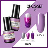 ROSALIND 2PCS/Set 5ml Soak Off Gel Polish Bright For Nail Art Design LED/UV Lamp