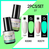 ROSALIND 2PCS/Set 5ml Soak Off Gel Polish Bright For Nail Art Design LED/UV Lamp