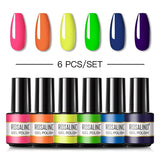 ROSALIND Mini Set 6PCS Soak Off Gel Polish Bright For Nail Art Design LED/UV Lamp