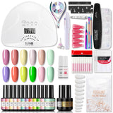 Rosalind Nail Kits Acrylic Starter Set 12 PCS Gel Nail Set with Nail Polish Lamp