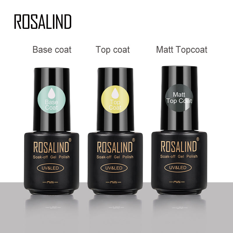 ROSALIND Matt Top Coat Gel Polish Bright For Nail Art Design LED/UV Lamp