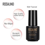ROSALIND Matt Top Coat Gel Polish Bright For Nail Art Design LED/UV Lamp