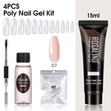 ROSALIND 15ML Poly Nail Gel Kit For Building Semi Permanent Nail Extension Gel All For Manicure Professional Nail Art Set Of Tools