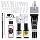ROSALIND 15ML Poly Nail Gel Kit For Building Semi Permanent Nail Extension Gel All For Manicure Professional Nail Art Set Of Tools