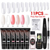 ROSALIND 15ML Poly Nail Gel Kit For Building Semi Permanent Nail Extension Gel All For Manicure Professional Nail Art Set Of Tools